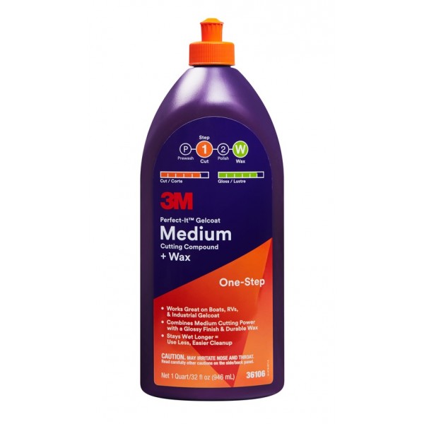 3M Perfect-It™ 36106 Gelcoat Medium Cutting Compound & Wax - 946ml